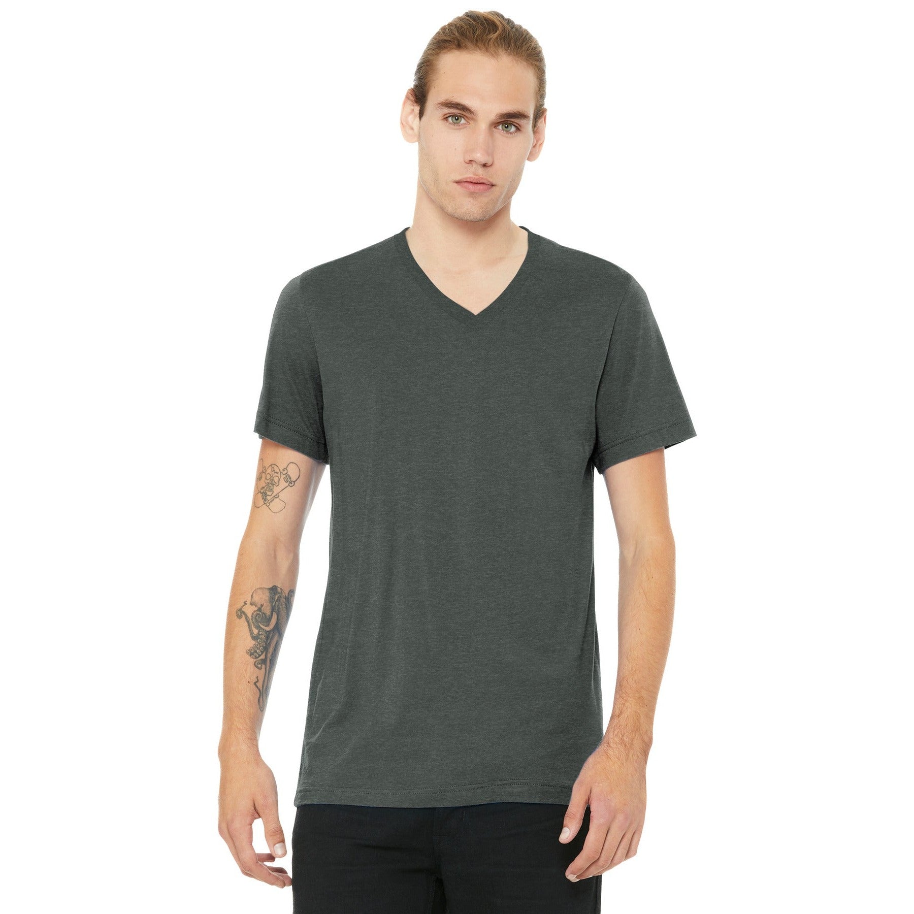 Bella + Canvas-BELLA+CANVAS® Unisex Heather CVC V-Neck Tee BC3005CVC-MedTech-4